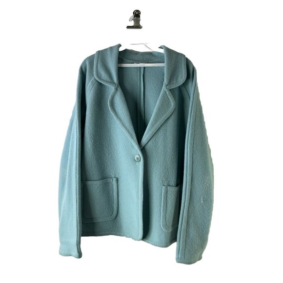 VTG 90s Pendleton Lambswool Felted Knit Blazer Cardigan Sweater - Picture 1 of 7